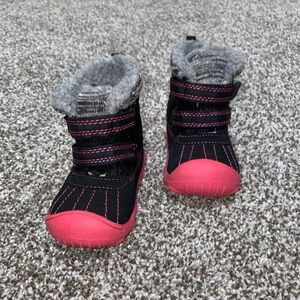 Kids Black and Pink Winter and Snow Boots